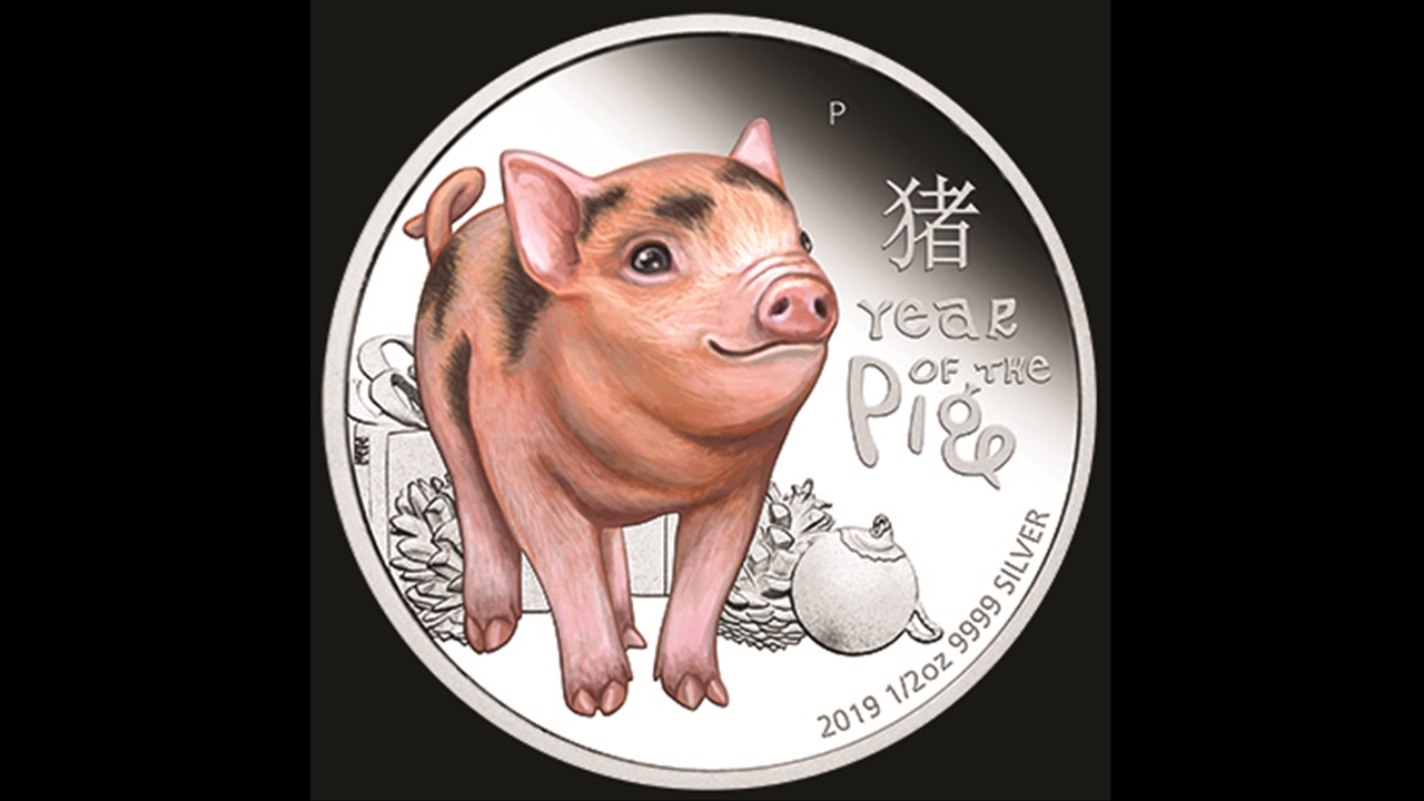 Bullion List - Silver - 1/2 oz Silver Perth Mint Lunar Baby Pig Pr Col  Tuvalu 2019