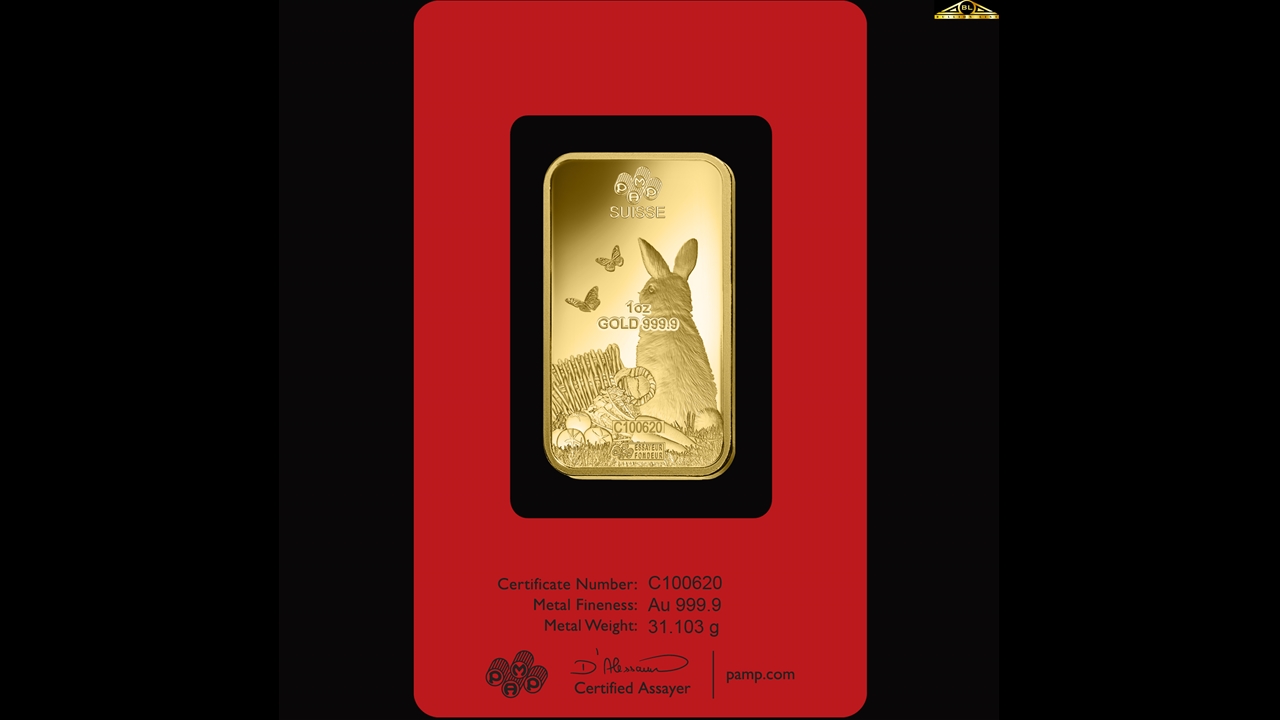 Bullion List - Browse - Gold Bars - 1oz PAMP Lunar Rabbit Minted Bar ...