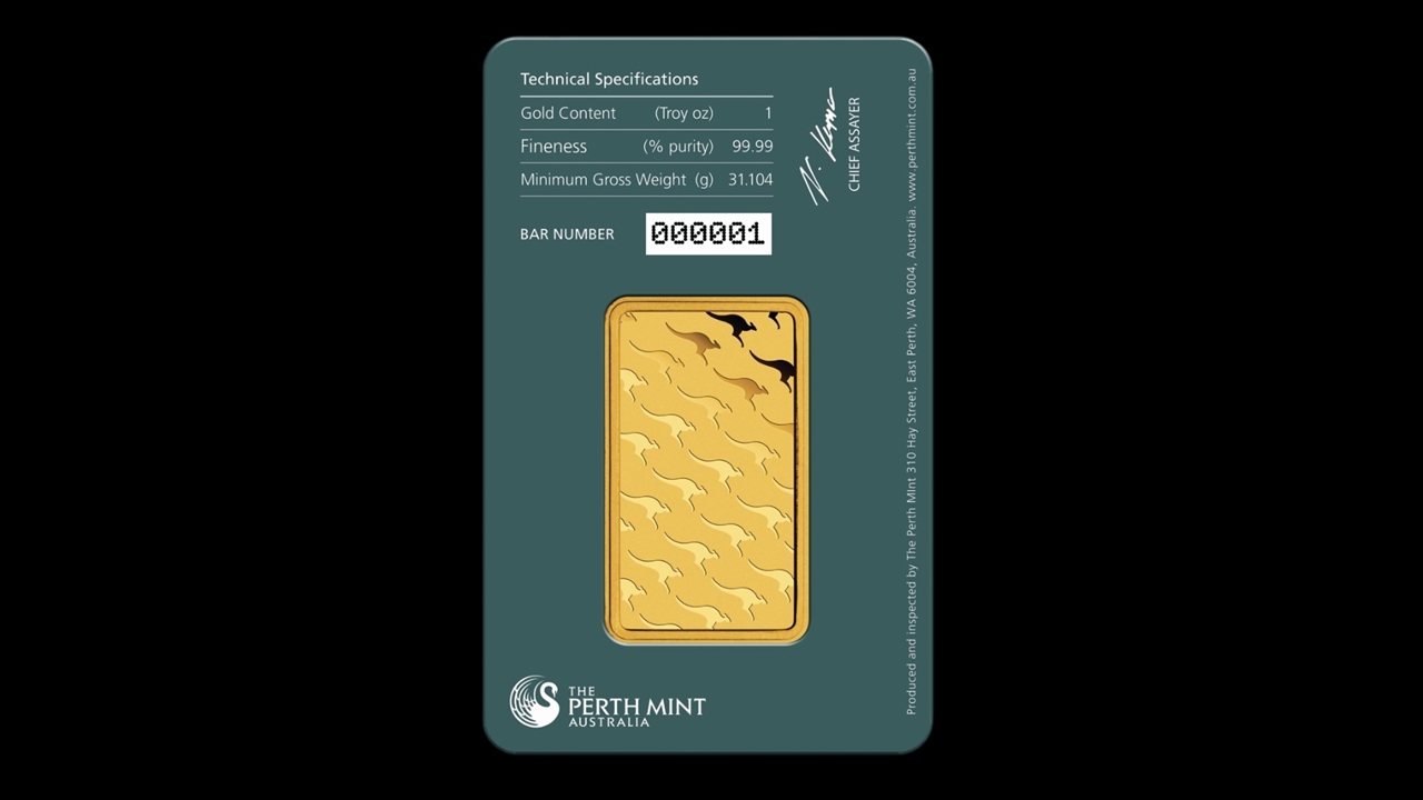 Bullion List Gold Perth Mint 1oz Perth Mint Gold Bar Certicard