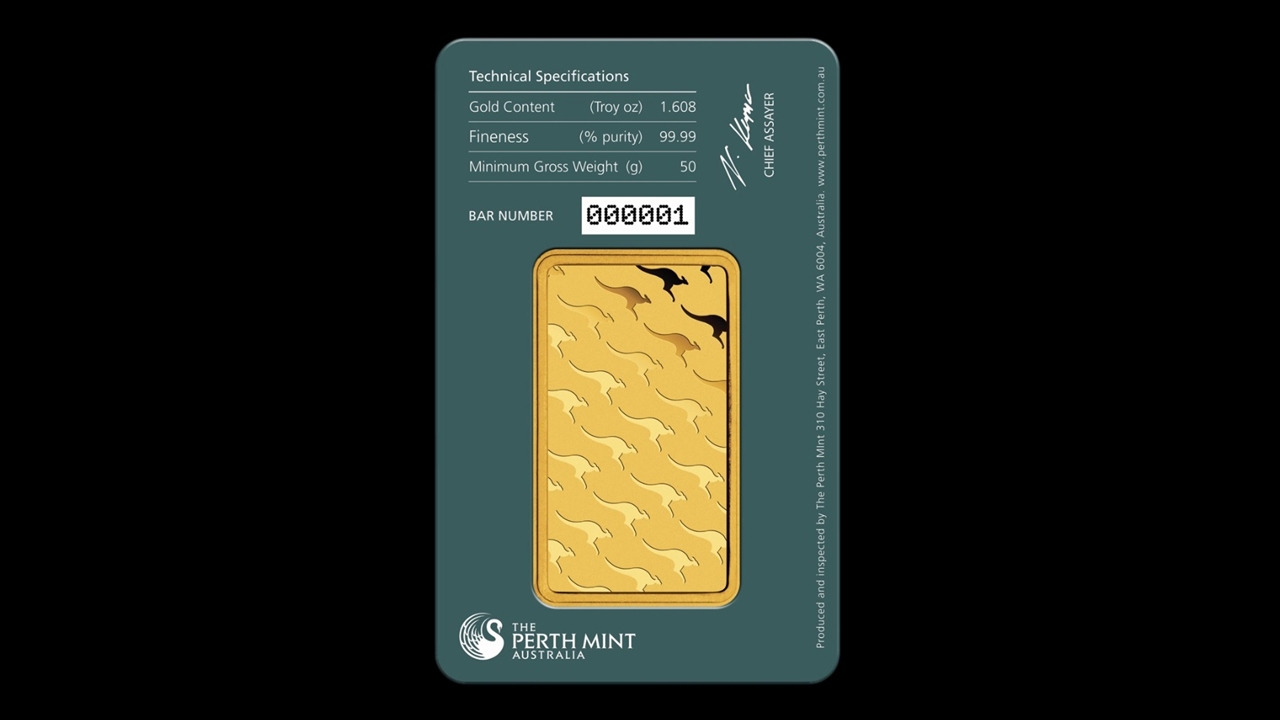 Bullion List Gold Perth Mint 50g Perth Mint Gold Bar (Certicard)