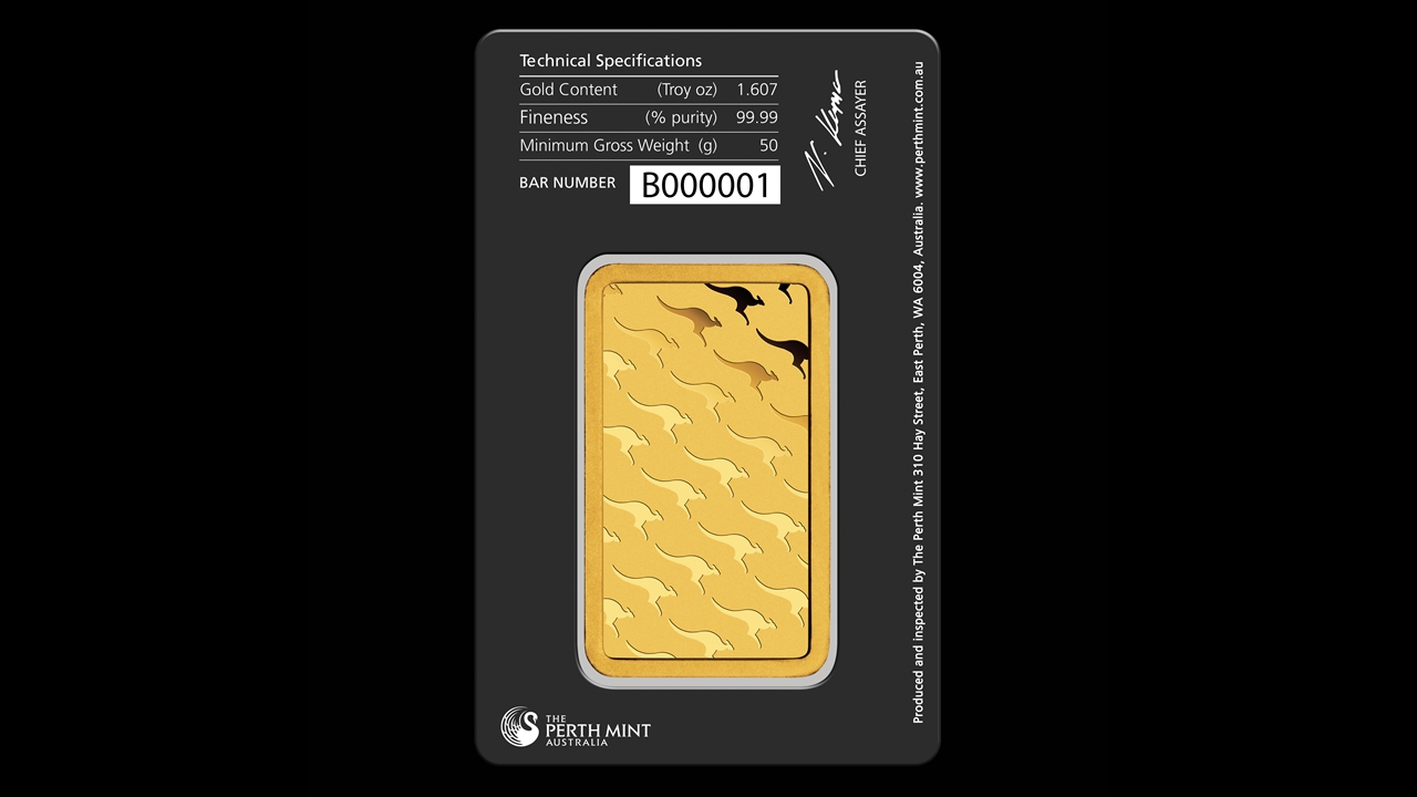 Bullion List Gold Perth Mint 50g Perth Mint Gold Bar (Black Swan