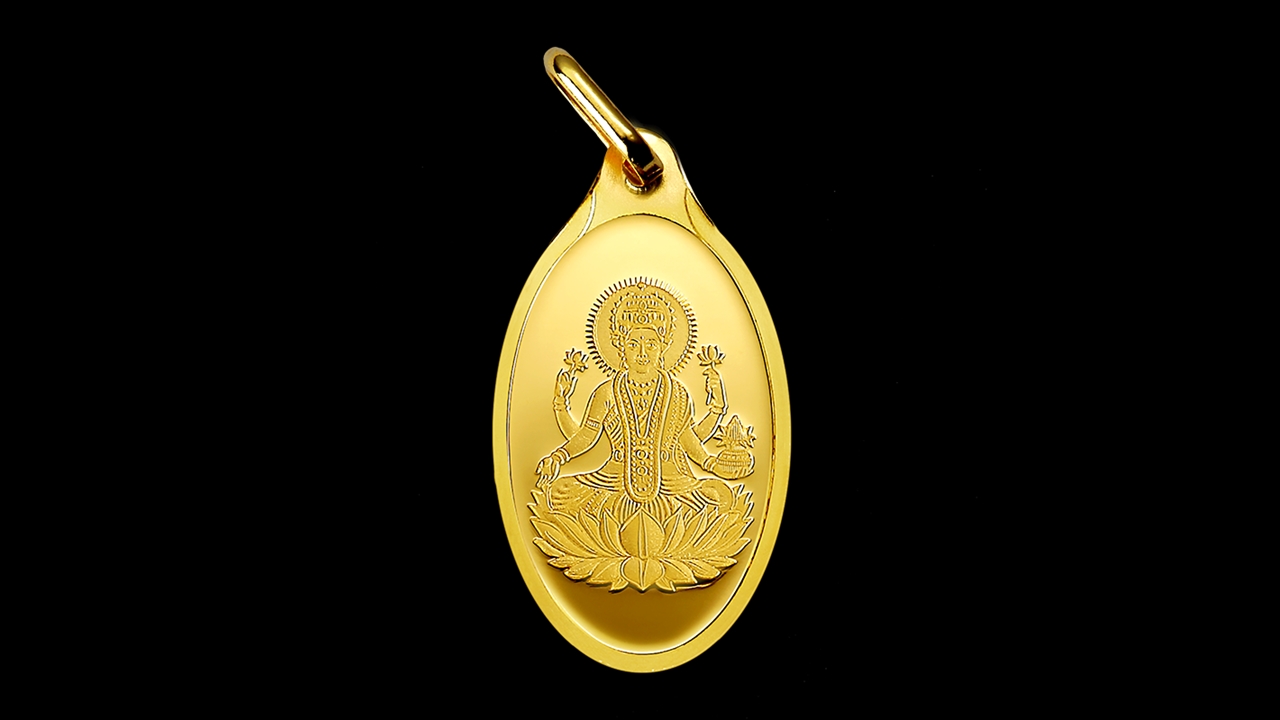 5 gram sales gold lakshmi pendant