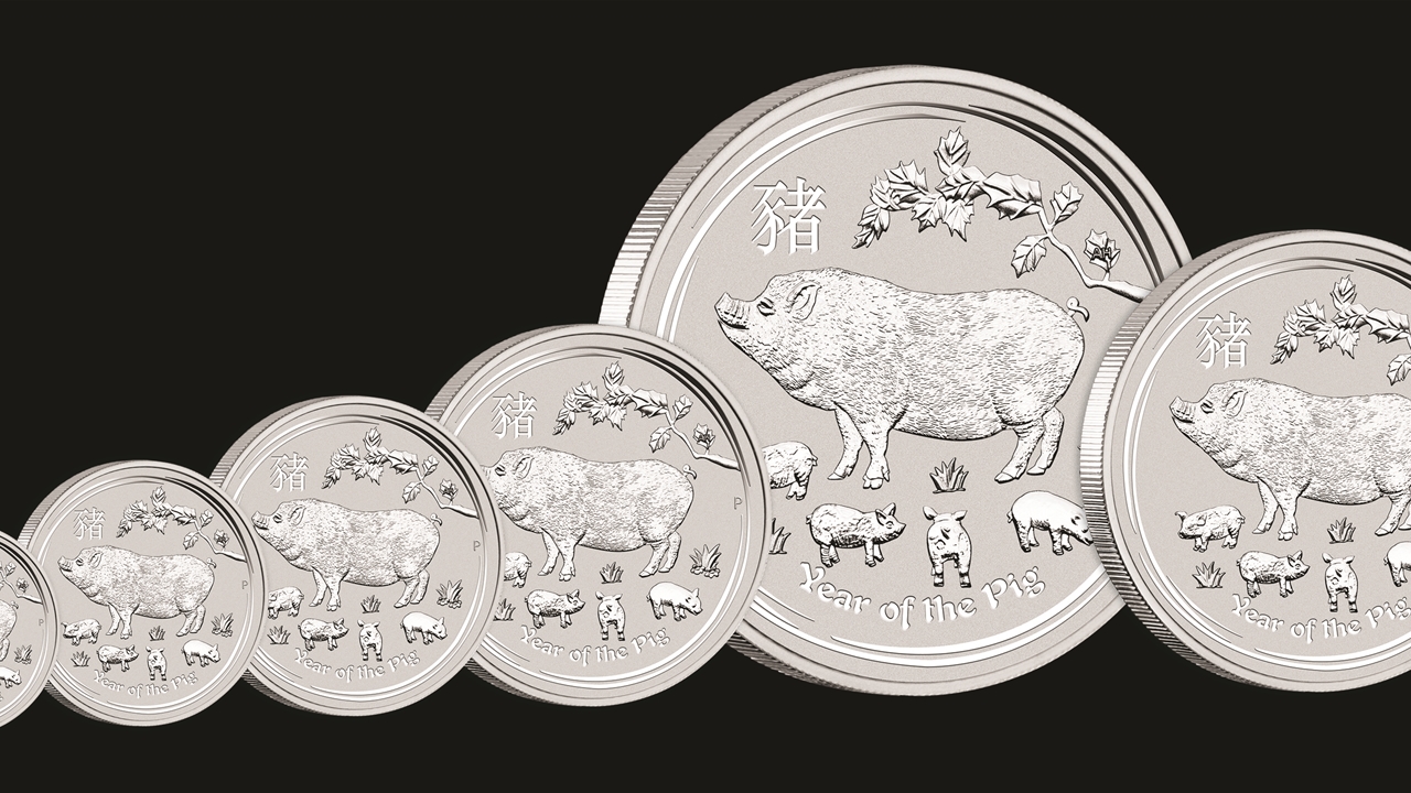 Bullion List - Silver - 10 oz Perth Mint Silver Lunar Pig 2019