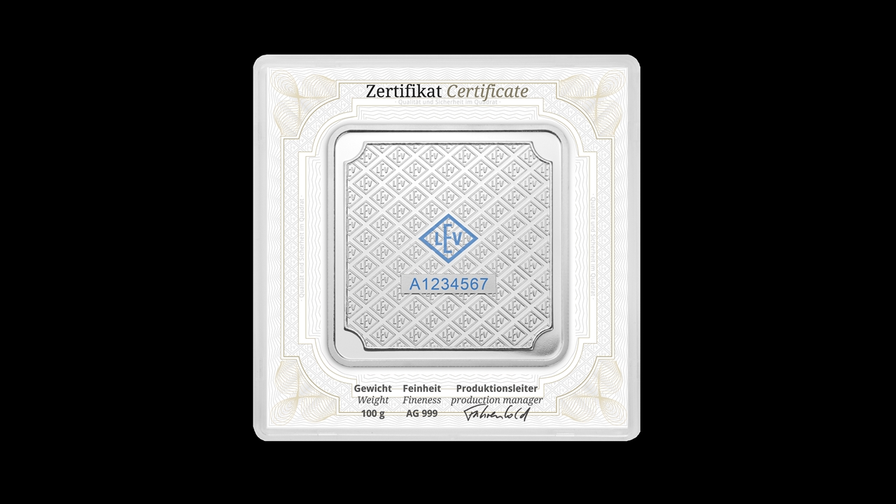 Bullion List Silver Geiger 100g Geiger Edelmetalle Silver Square Bar