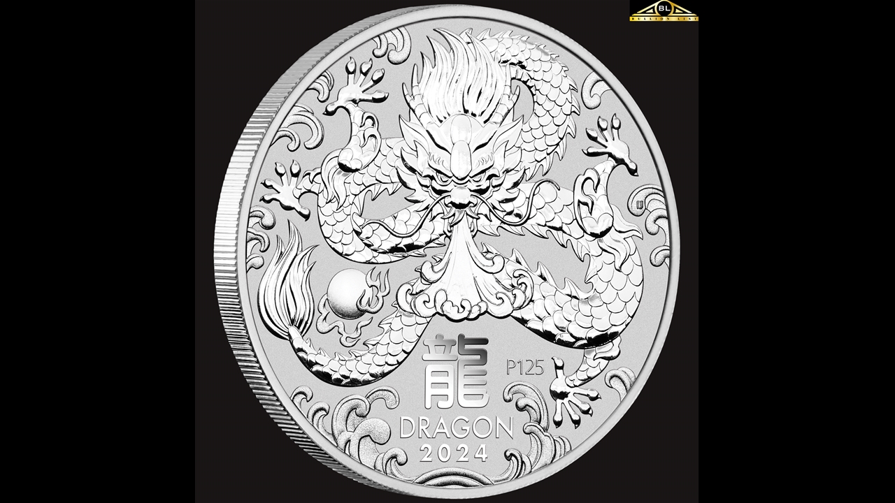Bullion List Browse 1oz Perth Mint Silver Dragon coin 2024