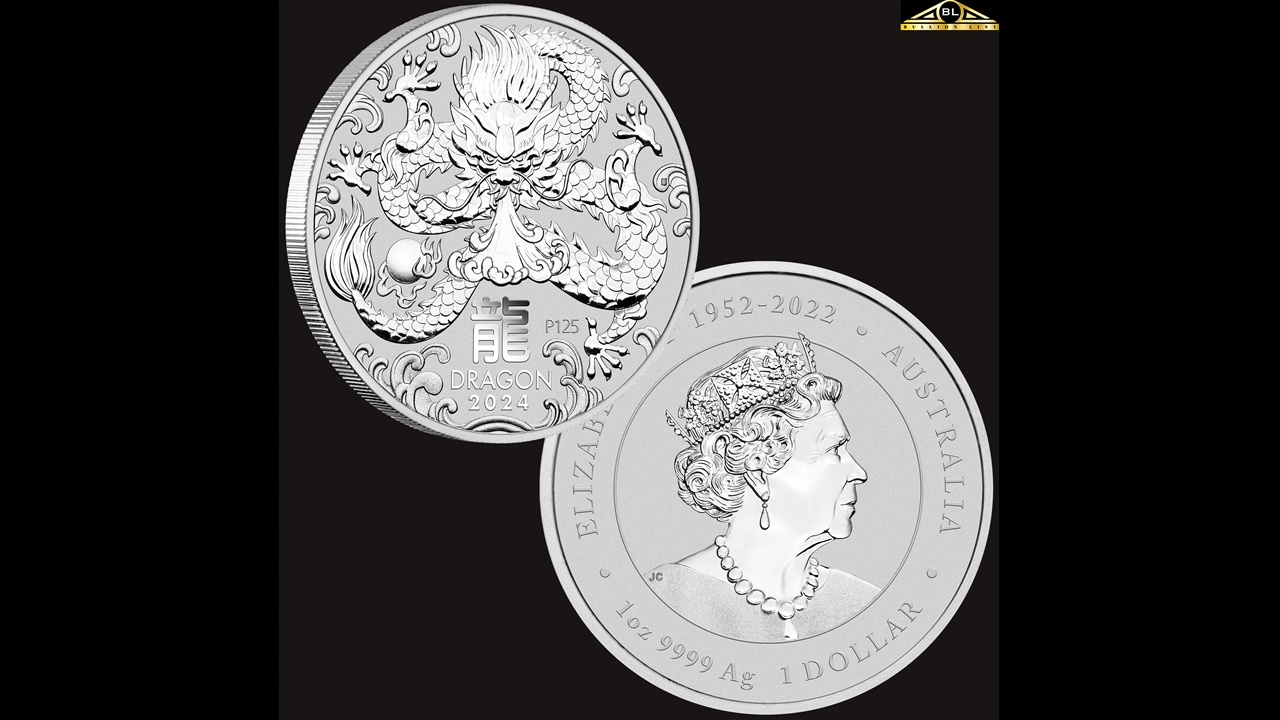 Bullion List Silver 1oz Perth Mint Silver Dragon coin 2024