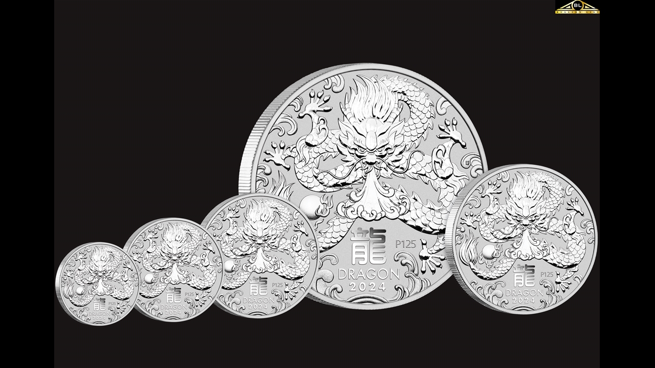 Bullion List Silver 2oz Perth Mint Silver Dragon coin 2024