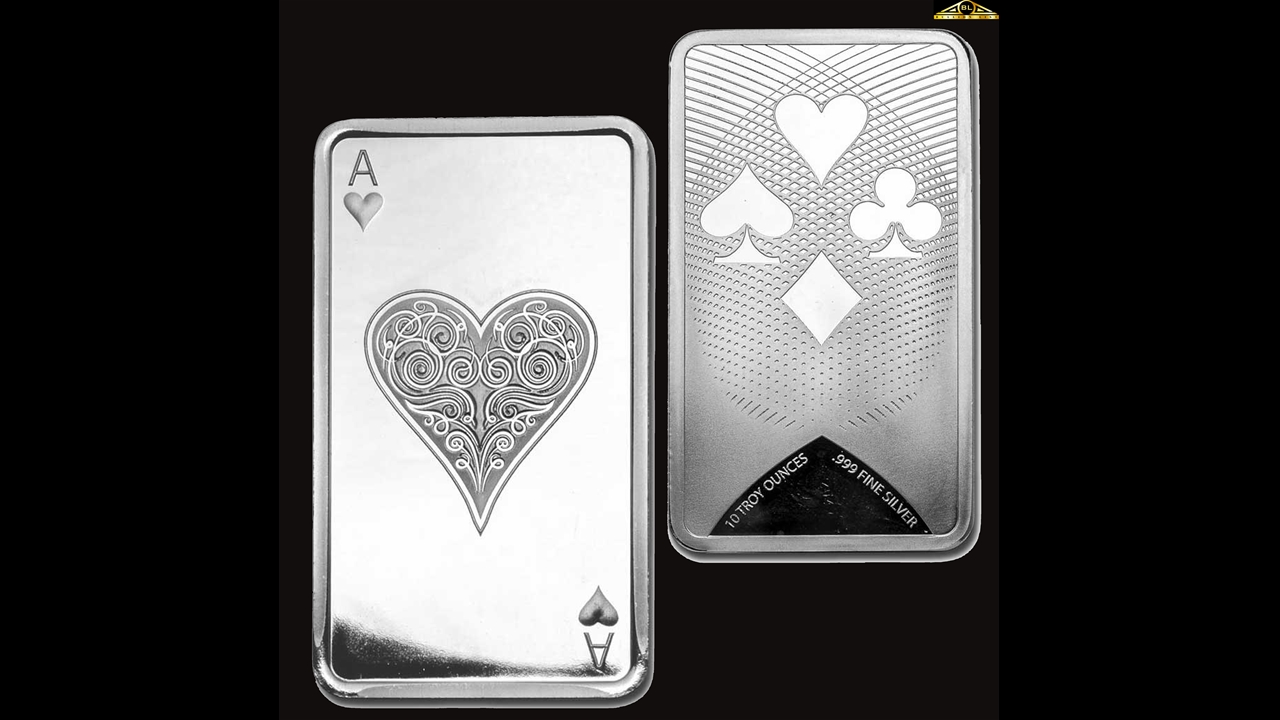 Silver Ace Of Hearts .999 Fine Bar One Gram 
