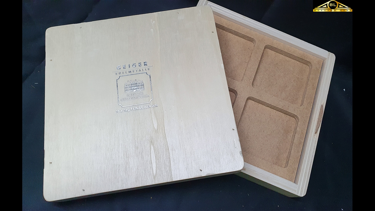 Bullion List - Browse - 1kg Geiger Silver Square Bar storage box (Empty)