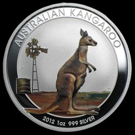 1oz PM Silver Kangaroo Colored Coin 2012 pre order