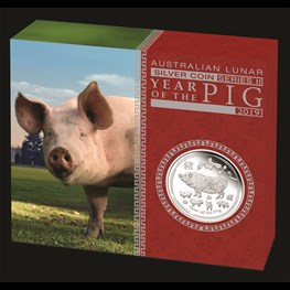 1/2oz PM Silver Lunar Pig Proof Coin 2019 