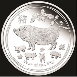 1oz PM Silver Lunar Pig Typeset Collection instock