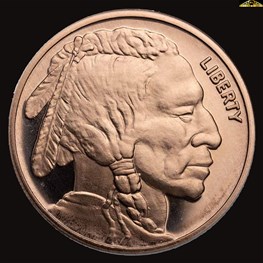 1oz Copper Round - 9Fine Mint (Buffalo)