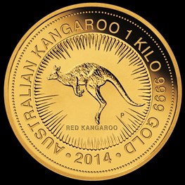 1kg Gold Kangaroo 2014