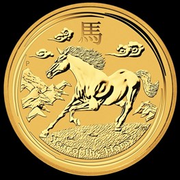 1kg Gold Lunar Horse 2014