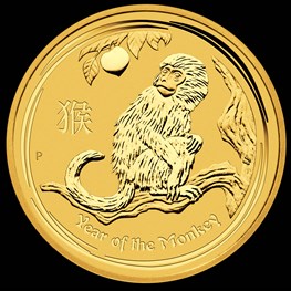 1/10 oz Gold Lunar Monkey 2016