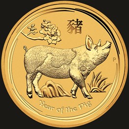 1/10oz Perth Mint Gold Lunar Pig Coin 2019