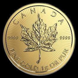 25 Multigram Canadian Gold Maple Leaf Coin 