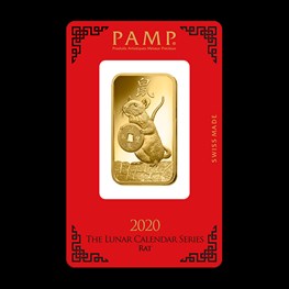 1oz PAMP Gold 'Lunar Rat 2020' Bar