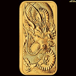 1oz Gold Dragon Bullion Rectangular Coin 2021