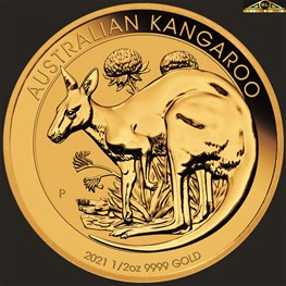1/2oz Perth Mint Gold Kangaroo Coin 2021