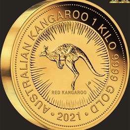 1kg Perth Mint Gold Kangaroo Coin 2021 PS