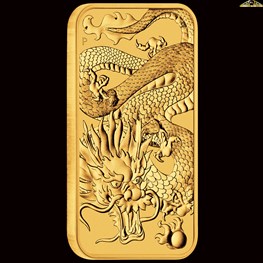 1oz Perth Mint Gold Rectangular Dragon 2022