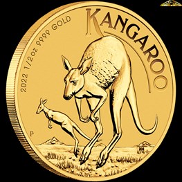 1/2oz Perth Mint Gold Kangaroo Coin 2022
