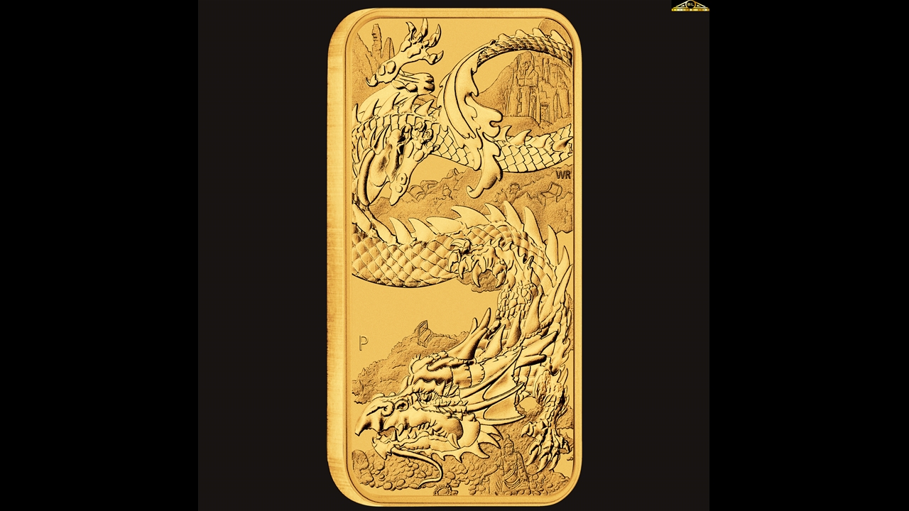 Bullion List Gold 1 oz Perth Mint Gold Rectangle Dragon Coin 2023