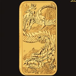 1oz Perth Mint Gold Rectangular Dragon 2023