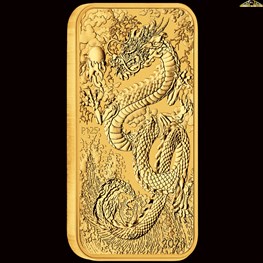 1oz Perth Mint Gold Rectangular Dragon 2024