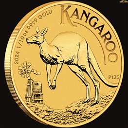 1/10oz Perth Mint Gold Kangaroo Coin 2024