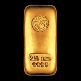 2.5oz Gold Perth Mint Bar 'Cast'