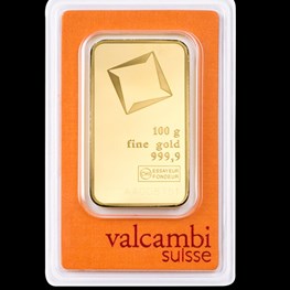 100g Valcambi Minted Gold Bar