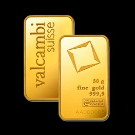 50g Valcambi Minted Gold Bar