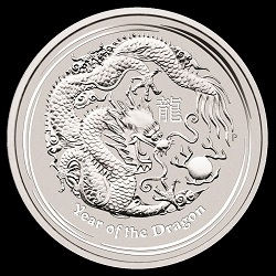 1/2 oz Silver Lunar Dragon 2012