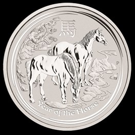 1kg Silver Lunar Horse 2014