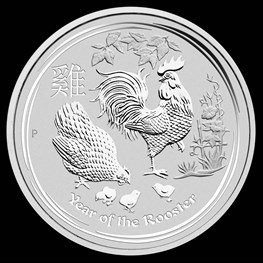 1/2 oz Silver Lunar Rooster 2017