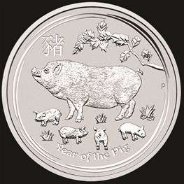 1/2oz Perth Mint Silver Lunar Pig 2019 