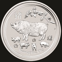 1kg Perth Mint Silver Lunar Pig 2019