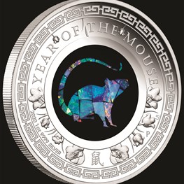 1oz PM Silver Lunar Mouse Opal Coin 2020