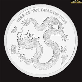 1oz ABC Silver Minted Lunar Dragon coin 2024