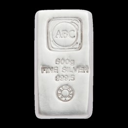 500g ABC Bullion Silver Cast Bar 