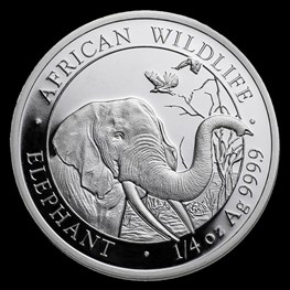 1/4 oz BSM Silver Somalia Elephant 2018 