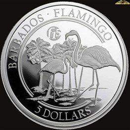 1oz Barbados Silver The Flamingo BU 2018