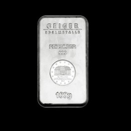 100g Geiger Security Line Silver Bar "Minted"