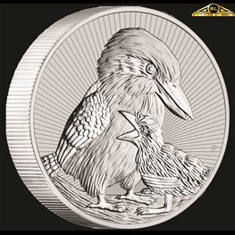 2oz Kookaburra mother and baby silver coin 2020