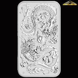 1oz Silver Dragon Bullion Rectangular Coin Sept 