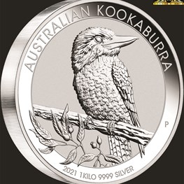 1kg Perth Mint Silver Kookaburra Coin 2021 