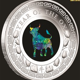 1oz PM Silver OX Opal coin 2021 +GST